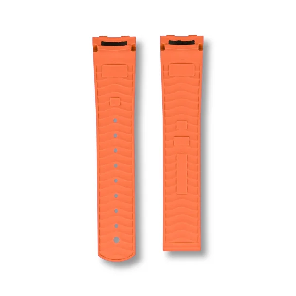 Curved End Gummirem med Foldesp�nde til Omega Seamaster Diver 300M - Orange