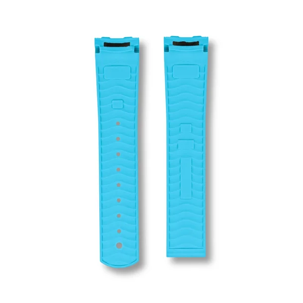 Curved End Gummirem med Foldesp�nde til Omega Seamaster Diver 300M - Lysebl�