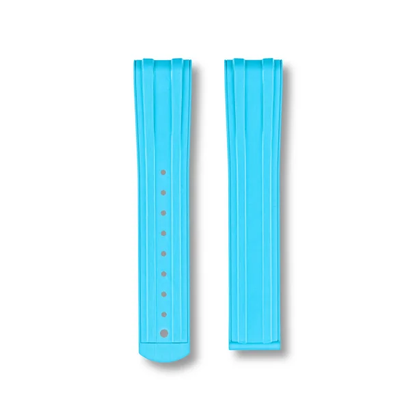 Curved End Gummirem med Foldesp�nde til Omega Seamaster Diver 300M - Lysebl�