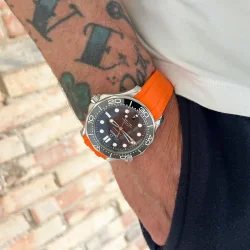 Curved End Gummirem til Omega Seamaster Diver 300M - Orange