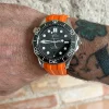 Curved End Gummirem til Omega Seamaster Diver 300M - Orange
