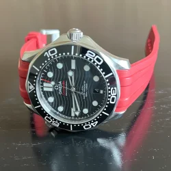 Curved End Gummirem til Omega Seamaster Diver 300M - Rd