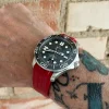 Curved End Gummirem til Omega Seamaster Diver 300M - R�d