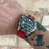 Curved End Gummirem til Omega Seamaster Diver 300M - R�d