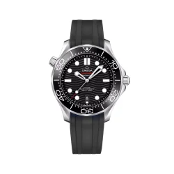 Curved End Gummirem til Omega Seamaster Diver 300M - Sort
