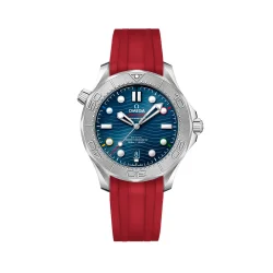 Curved End Gummirem til Omega Seamaster Diver 300M - Rd