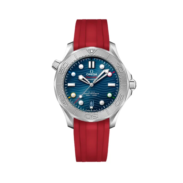 Curved End Gummirem til Omega Seamaster Diver 300M - Rød