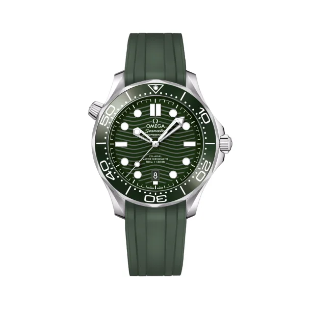 Curved End Gummirem til Omega Seamaster Diver 300M - Grn