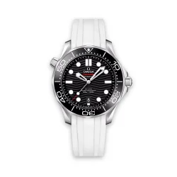 Curved End Gummirem til Omega Seamaster Diver 300M - Hvid