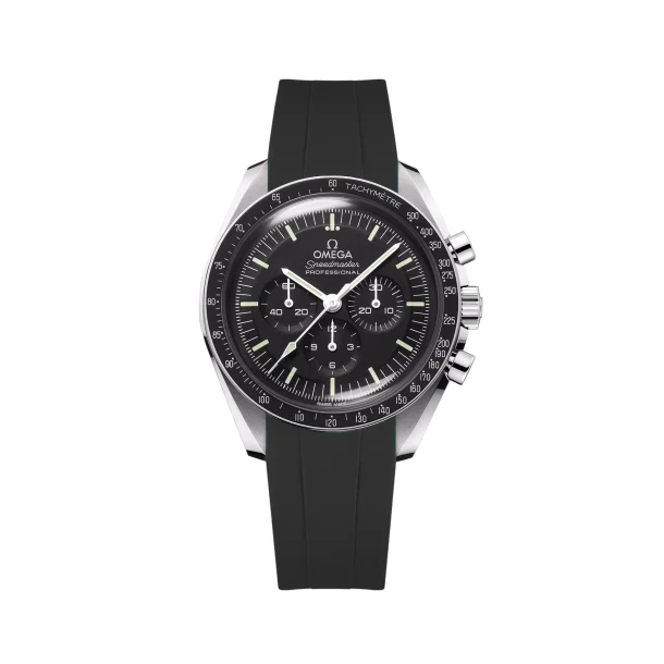 Curved End Gummirem til Omega Speedmaster - Sort