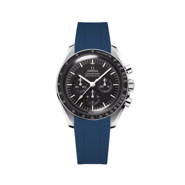 Curved End Gummirem til Omega Speedmaster - Mrkebl