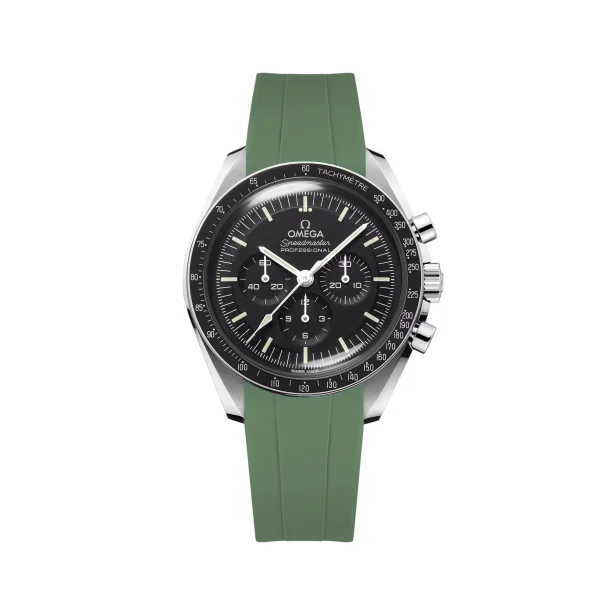 Curved End Gummirem til Omega Speedmaster - Grn