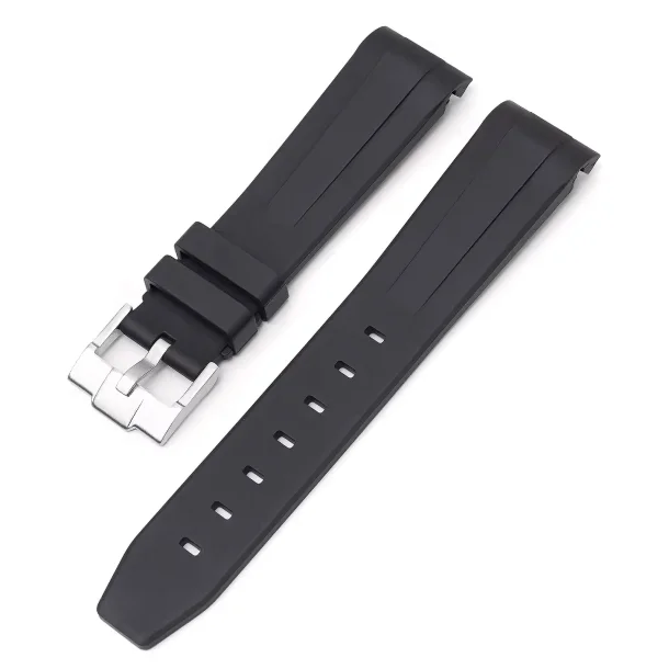 Curved End Gummirem til Omega Speedmaster - Sort