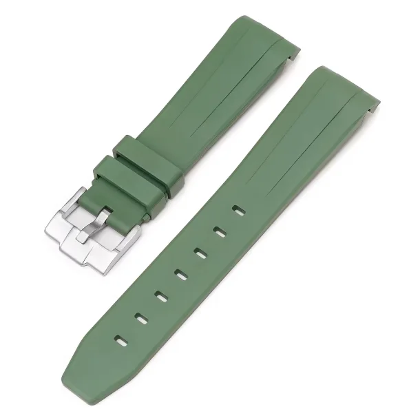 Curved End Gummirem til Omega Speedmaster - Gr�n