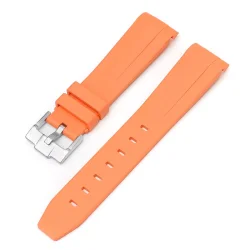 Curved End Gummirem i FKM til Omega X Swatch MoonSwatch - Orange