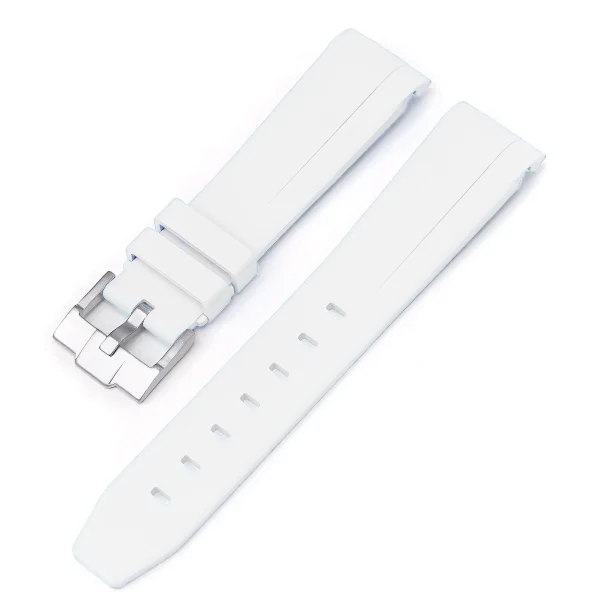 Curved End Gummirem i FKM til Omega X Swatch MoonSwatch - Hvid