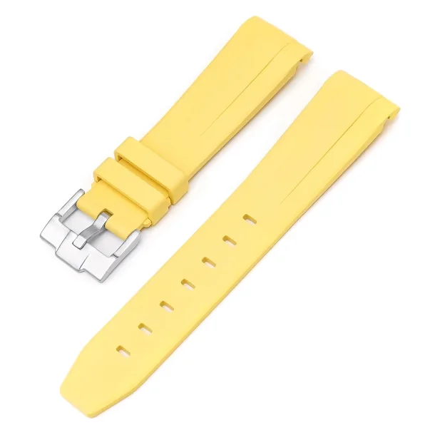 Curved End Gummirem til Omega Speedmaster - Gul