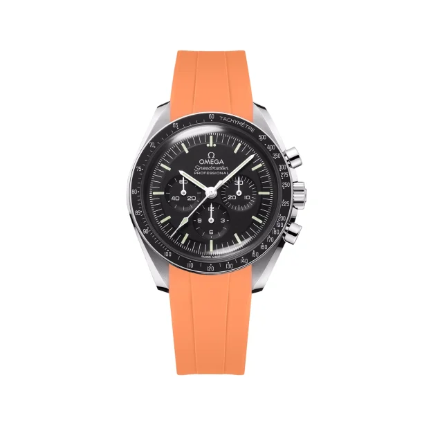 Curved End Gummirem til Omega Speedmaster - Orange