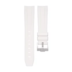 Curved End Gummirem til Omega Speedmaster - Hvid