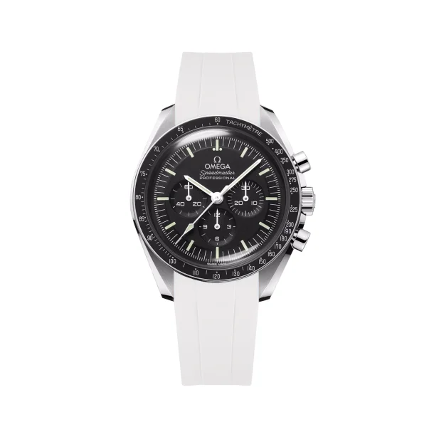 Curved End Gummirem til Omega Speedmaster - Hvid