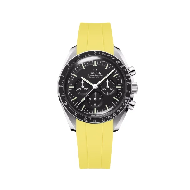 Curved End Gummirem til Omega Speedmaster - Gul