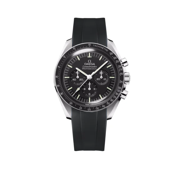 Curved End Gummirem til Omega Speedmaster - Sort