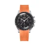 Curved End Gummirem til Omega Speedmaster - Orange