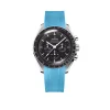 Curved End Gummirem til Omega Speedmaster - Sky Blue