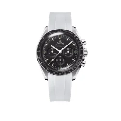 Curved End Gummirem til Omega Speedmaster - Hvid