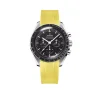 Curved End Gummirem til Omega Speedmaster - Gul