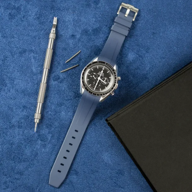 Curved End Gummirem til Omega Speedmaster - M�rkebl�