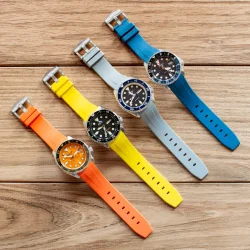 Curved End Gummirem til Seiko SKX / Seiko 5 Sports - Bl