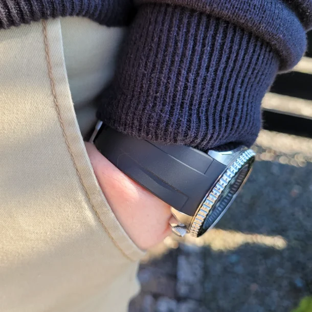 Curved End Gummirem til Seiko SKX / Seiko 5 Sports - Sort