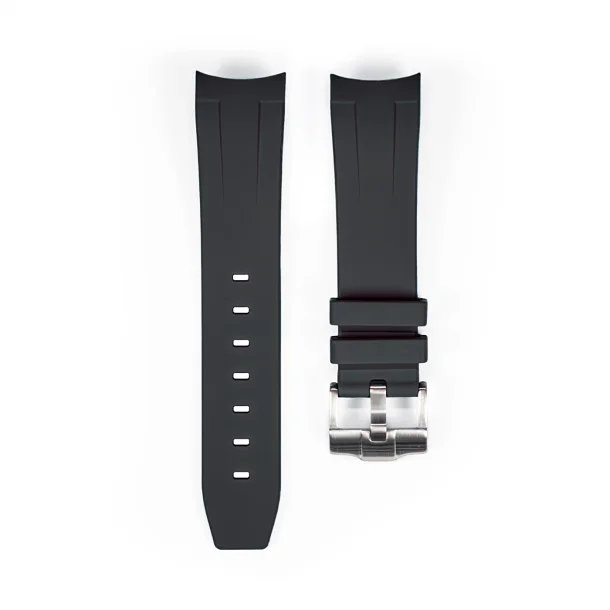 Curved End Gummirem til Seiko SKX / Seiko 5 Sports - Sort