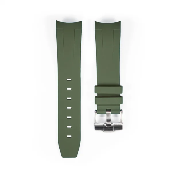 Curved End Gummirem til Seiko SKX / Seiko 5 Sports - Mrkegrn
