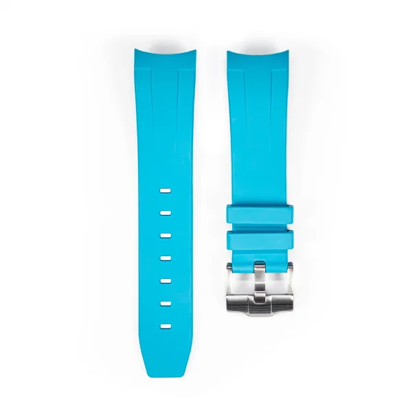 Curved End Gummirem til Seiko SKX / Seiko 5 Sports - Sky Blue