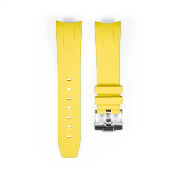 Curved End Gummirem til Seiko SKX / Seiko 5 Sports - Gul