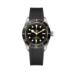Curved End Gummirem til Tudor Black Bay 58 - Sort