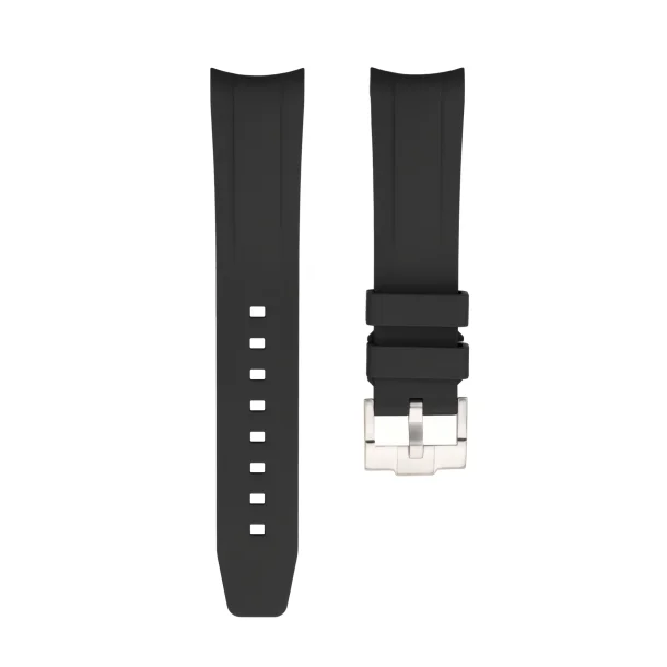 Curved End Gummirem til Tudor Black Bay 58 - Sort