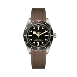 Curved End Gummirem til Tudor Black Bay 58 - Brun