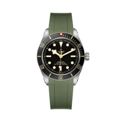 Curved End Gummirem til Tudor Black Bay 58 - Grn