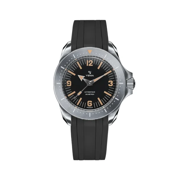 Curved End Gummirem til Yema Diver - Sort