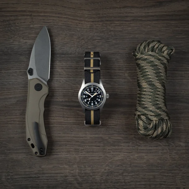 Riflet Natorem - Sort med beige stribe