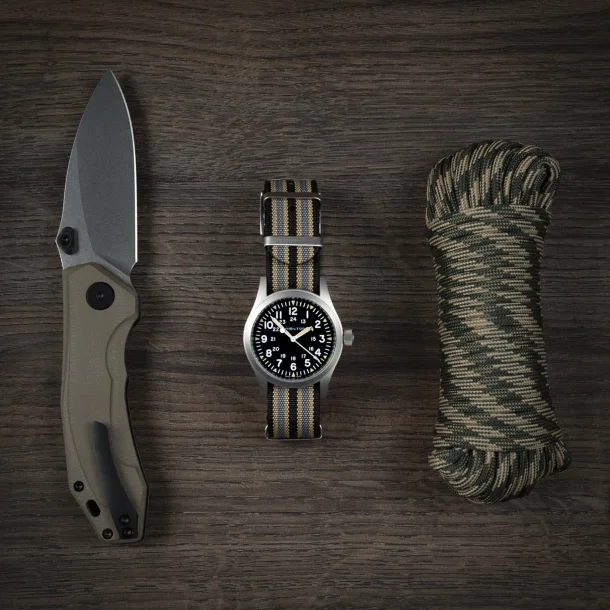 Riflet Natorem - Sorte, gr� og beige striber - Bond's choice NTTD