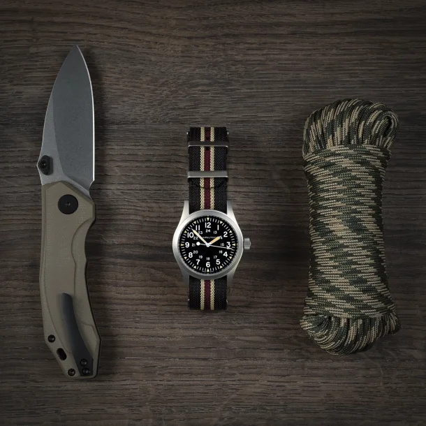 Riflet Natorem - Sorte, beige og r�de striber