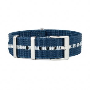 Riflet Natorem - Marinebl med hvid stribe