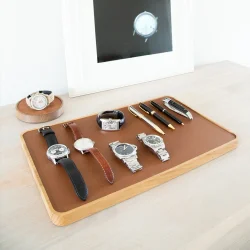 Morelund Tray XL - Dark Oak - Cognac