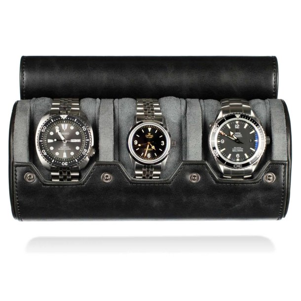 Premium Watch Roll til tre ure - Sort