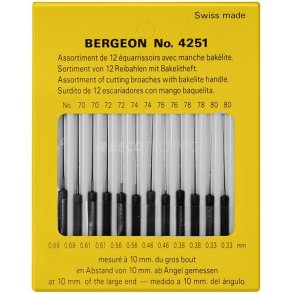 Bergeon 4251 - S�t med 12 taprivaler - 0.33 - 0.69 mm