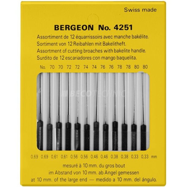 Bergeon 4251 - S�t med 12 taprivaler - 0.33 - 0.69 mm